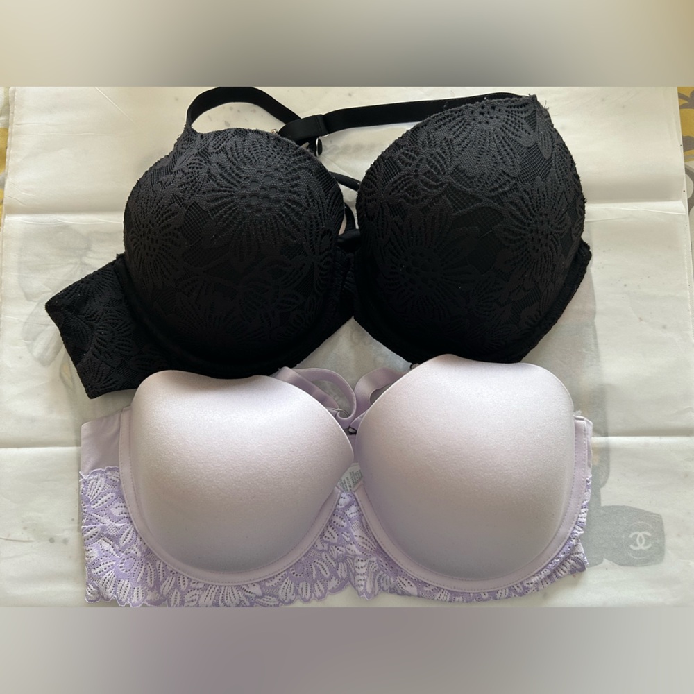 Black and Lavender Lace aerie bras bundle